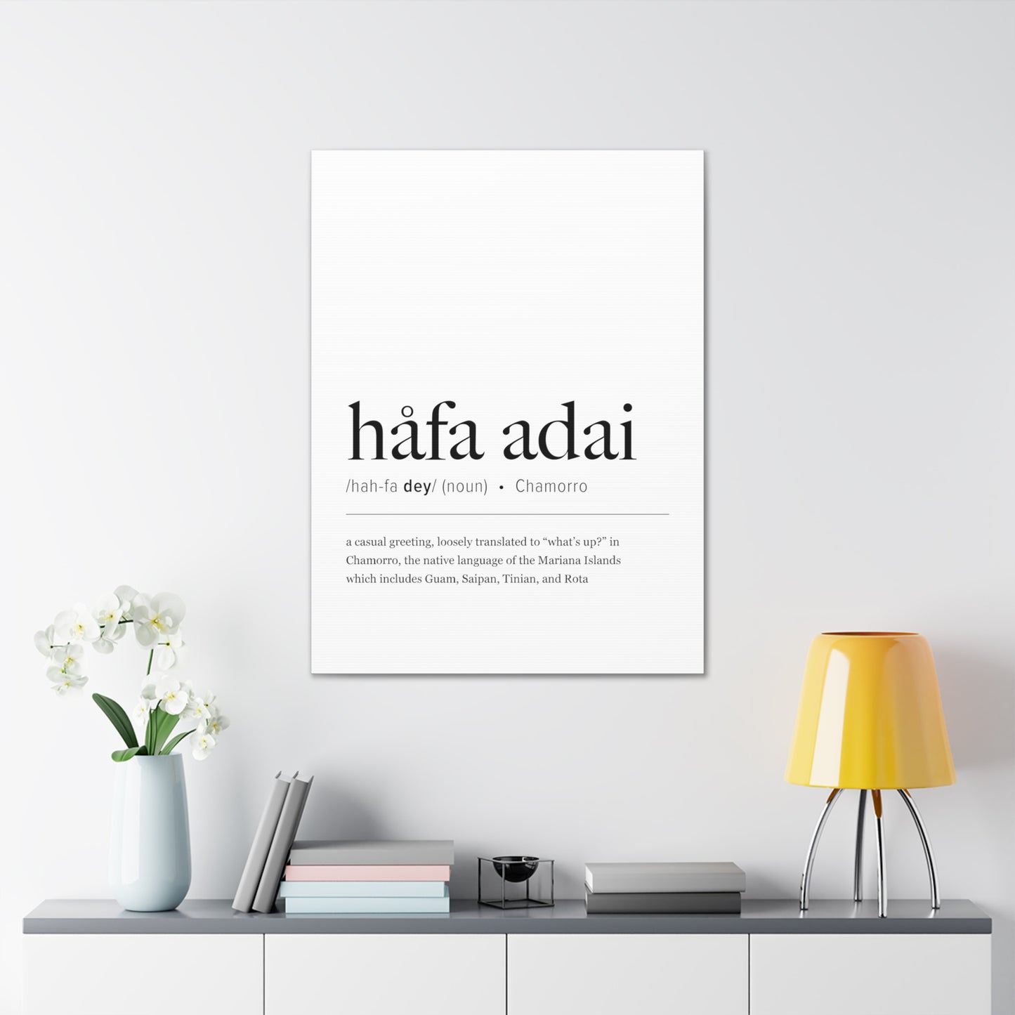 Hafa Adai Definition Chamorro Guam CNMI Canvas Gallery Wrap