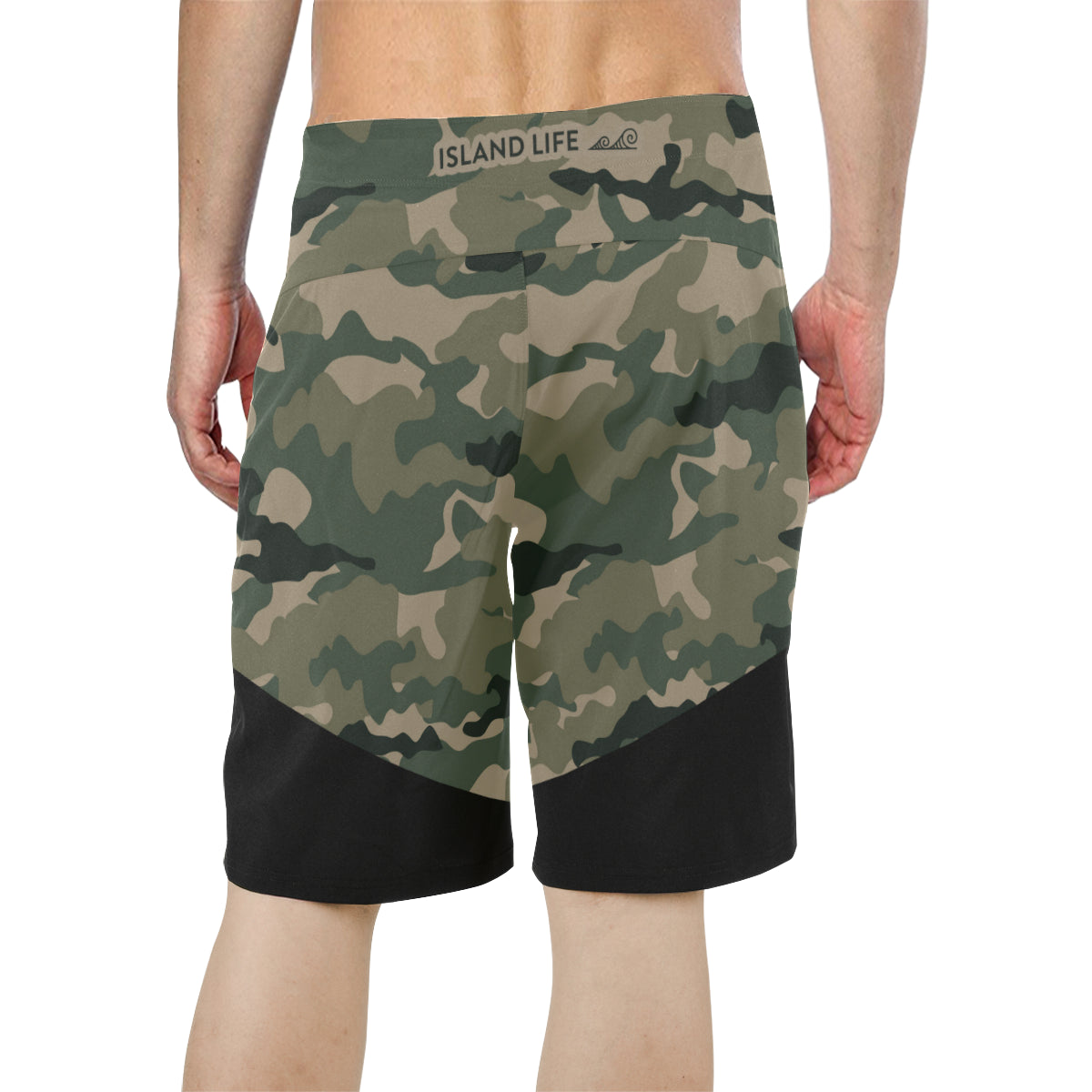 Guam Two-Tone Camo Men's All Over Print Board Shorts