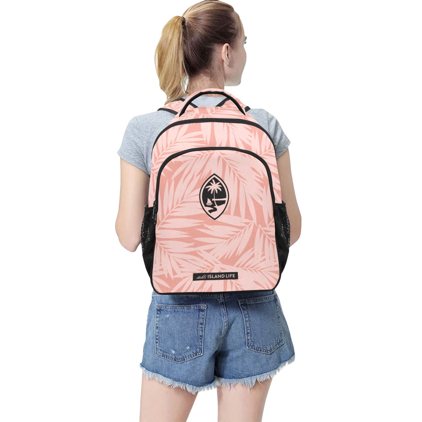 Guam Coconut Leaves Salmon Multifunctional Backpack