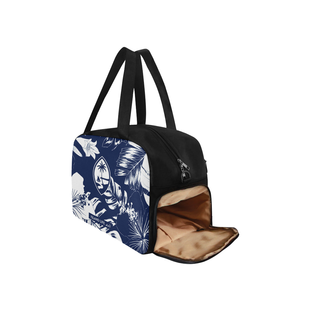 Guam Blue Floral Fitness Gym Bag