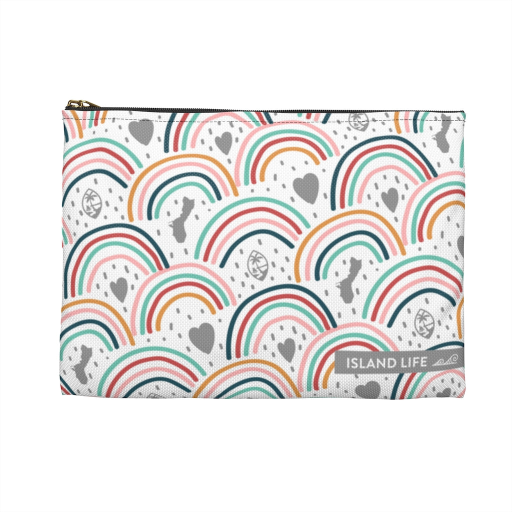 Guam Hearts and Rainbows Accessories Carry All Pouch