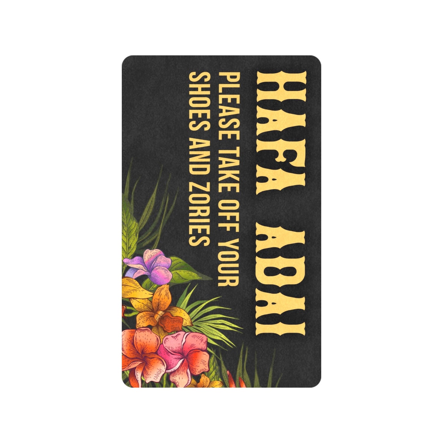 Hafa Adai Vintage Floral Zories Guam CNMI Doormat 30"x18"