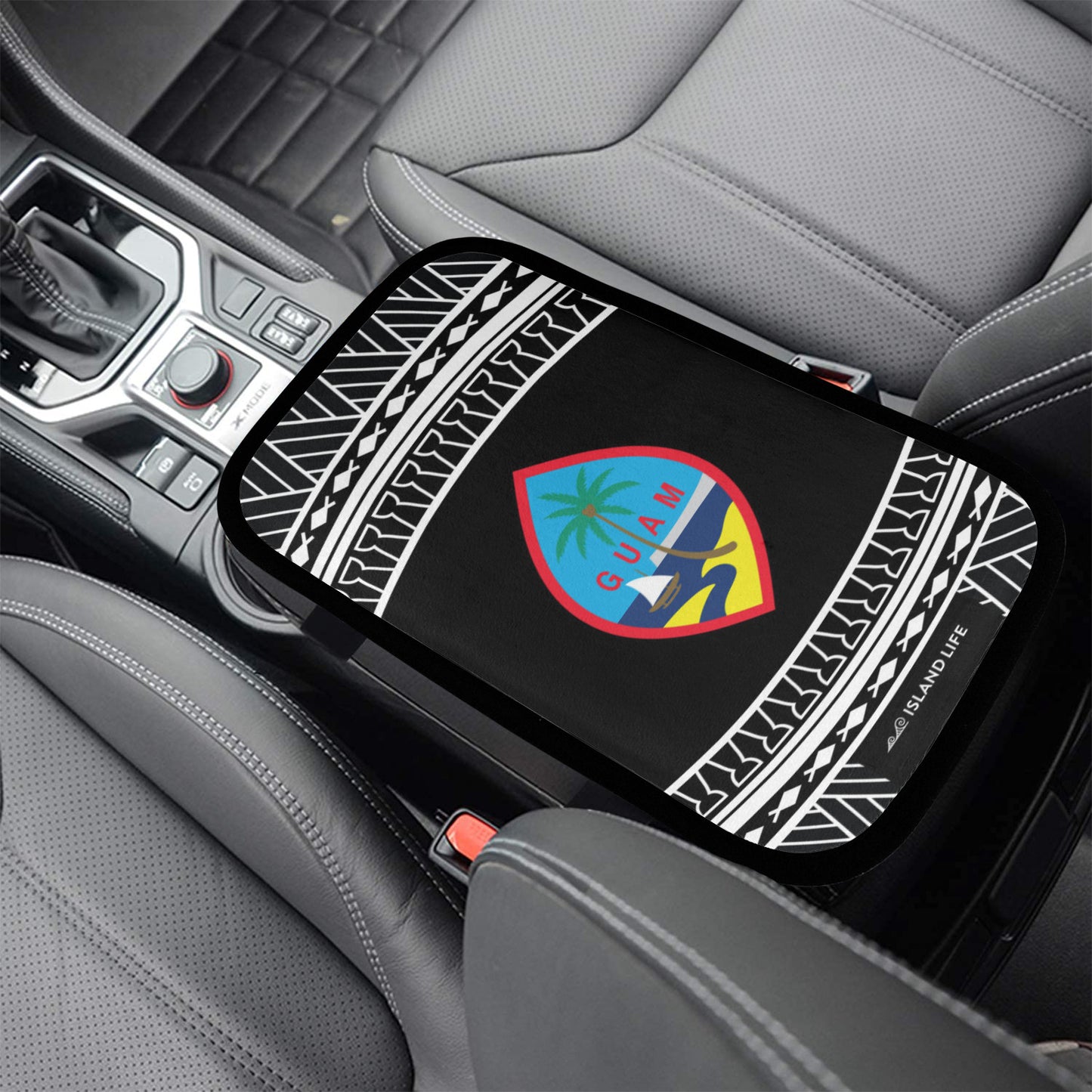 Guam Tribal Black Car Armrest Cover