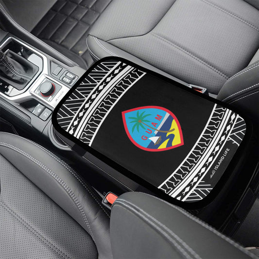 Guam Tribal Black Car Armrest Cover
