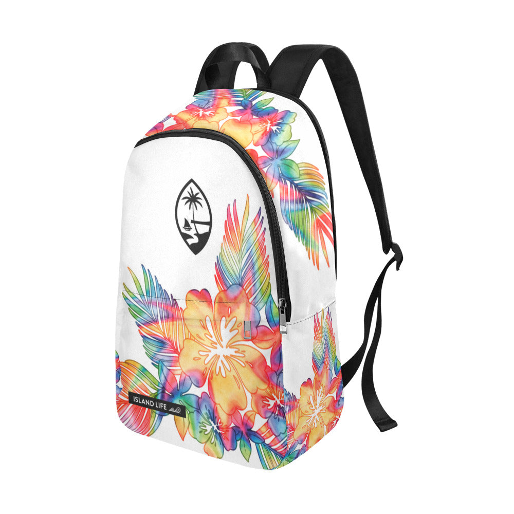 Guam Tropical Hibiscus Tie Dye Laptop Backpack