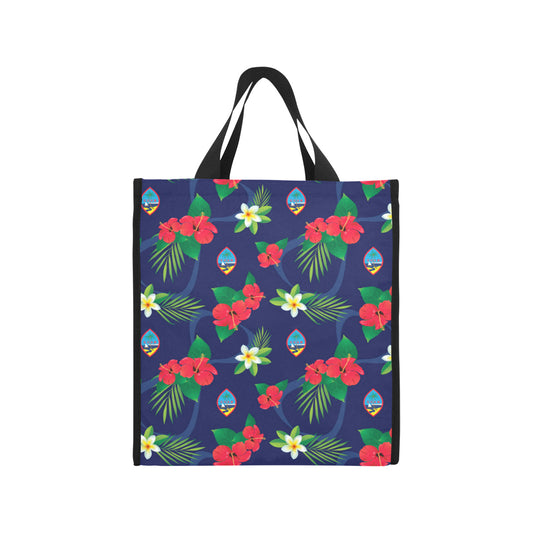 Guam Flag Flowers Balutan Large Picnic Tote Bag