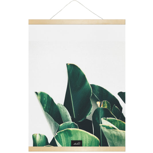 Banana Leaves Guam CNMI Hanging Canvas Poster with Wood Frame