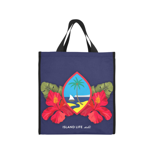 Guam Seal Hibiscus Paradise Balutan Large Picnic Tote Bag