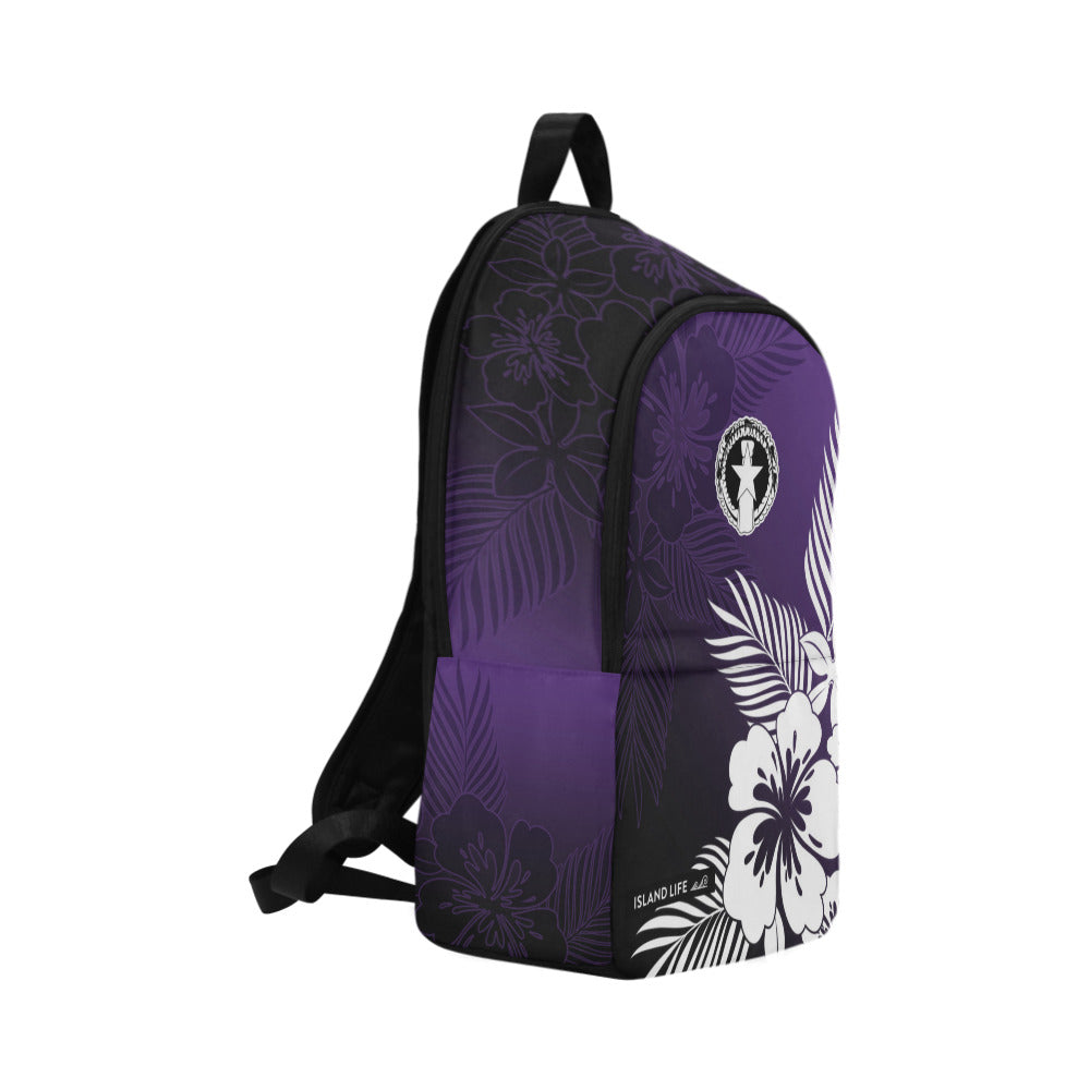 CNMI Tropical Hibiscus Purple Laptop Backpack