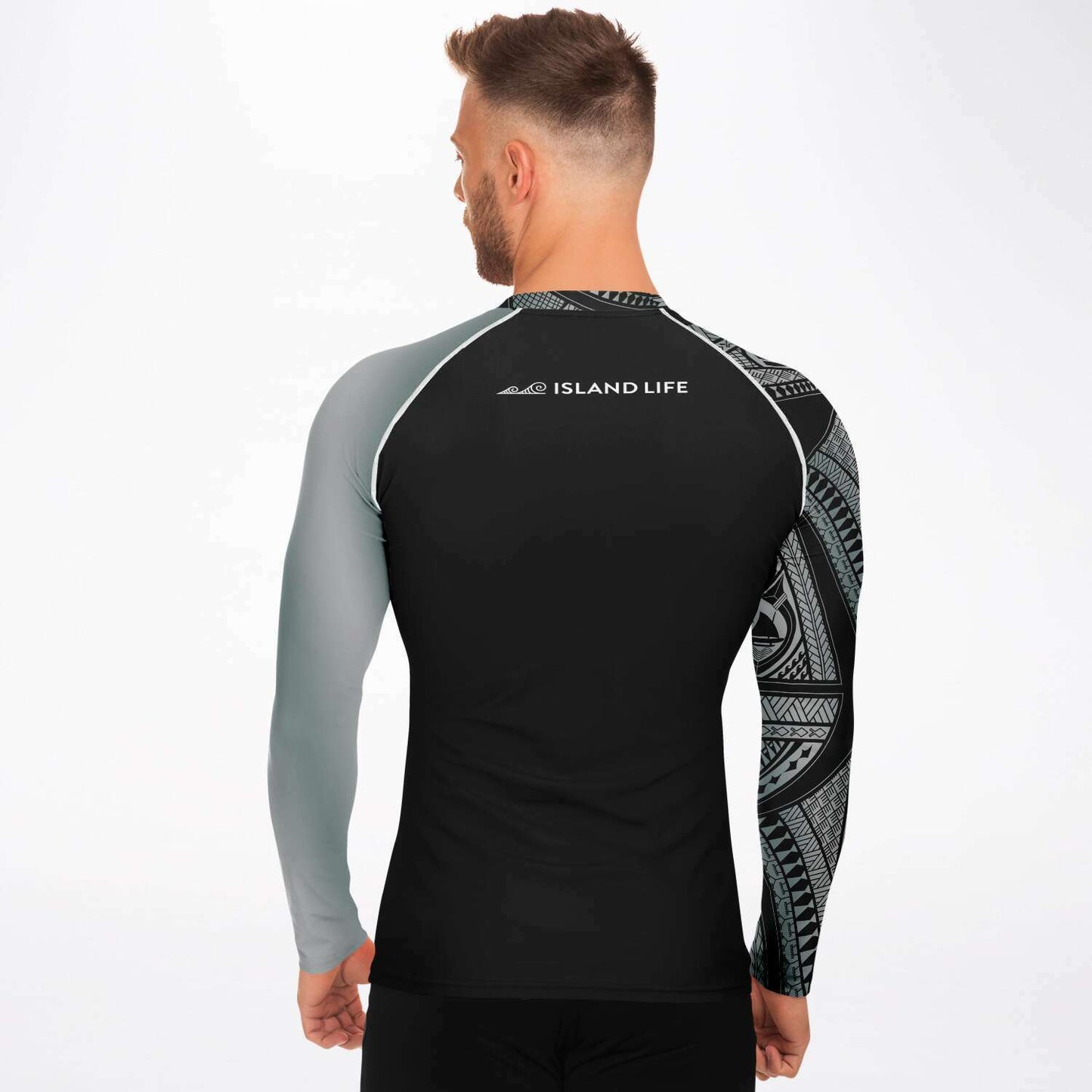 CNMI Tribal Men's Gray Rashguard