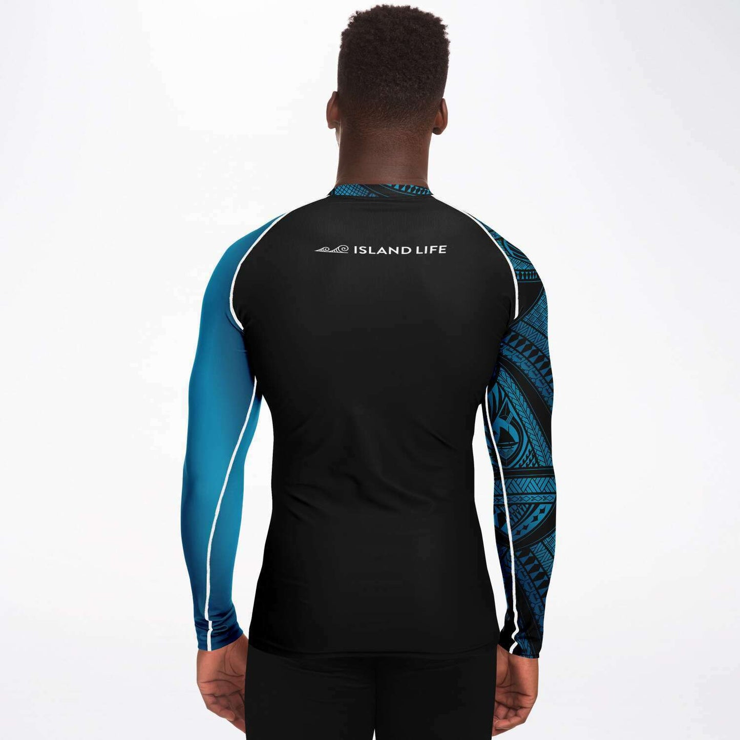 CNMI Tribal Men's Blue Rashguard