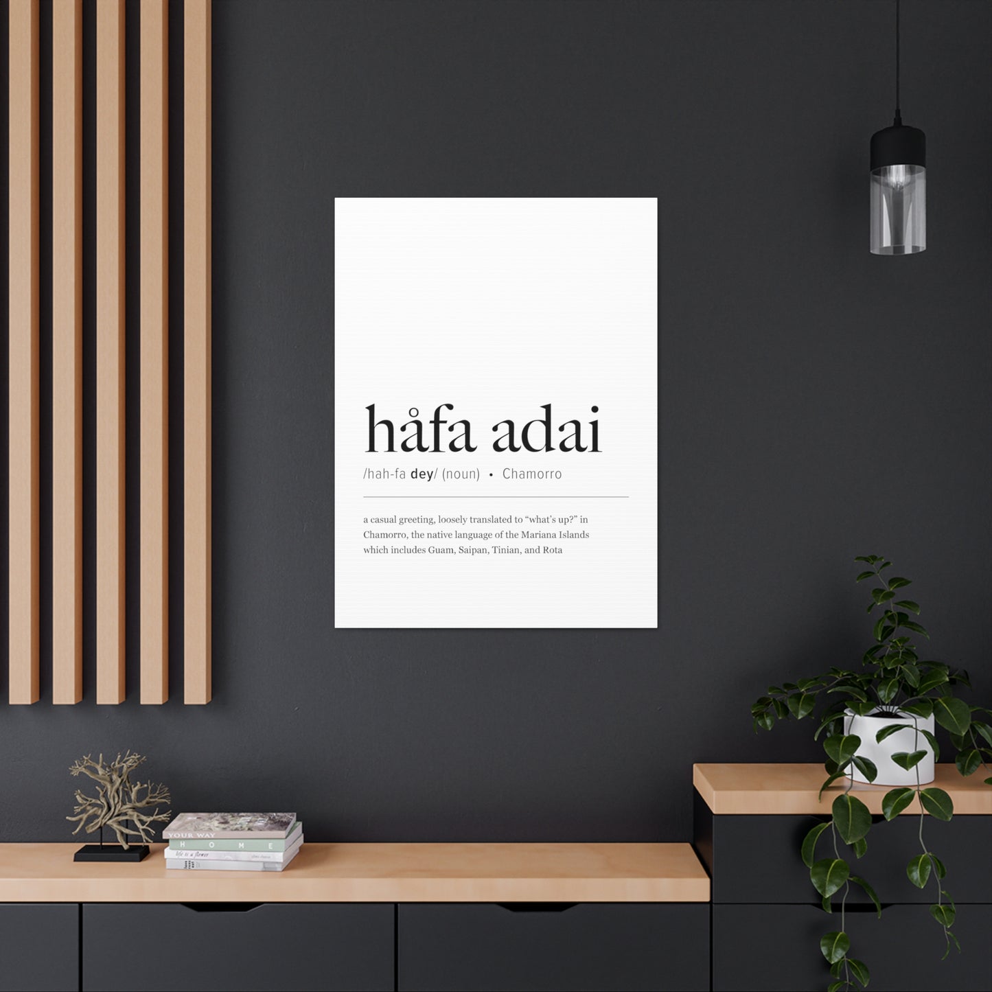 Hafa Adai Definition Chamorro Guam CNMI Canvas Gallery Wrap