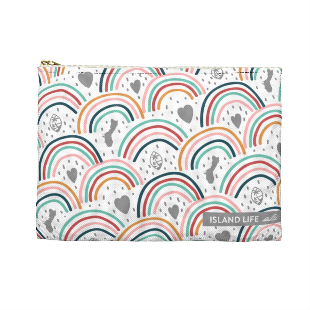 Guam Hearts and Rainbows Accessories Carry All Pouch