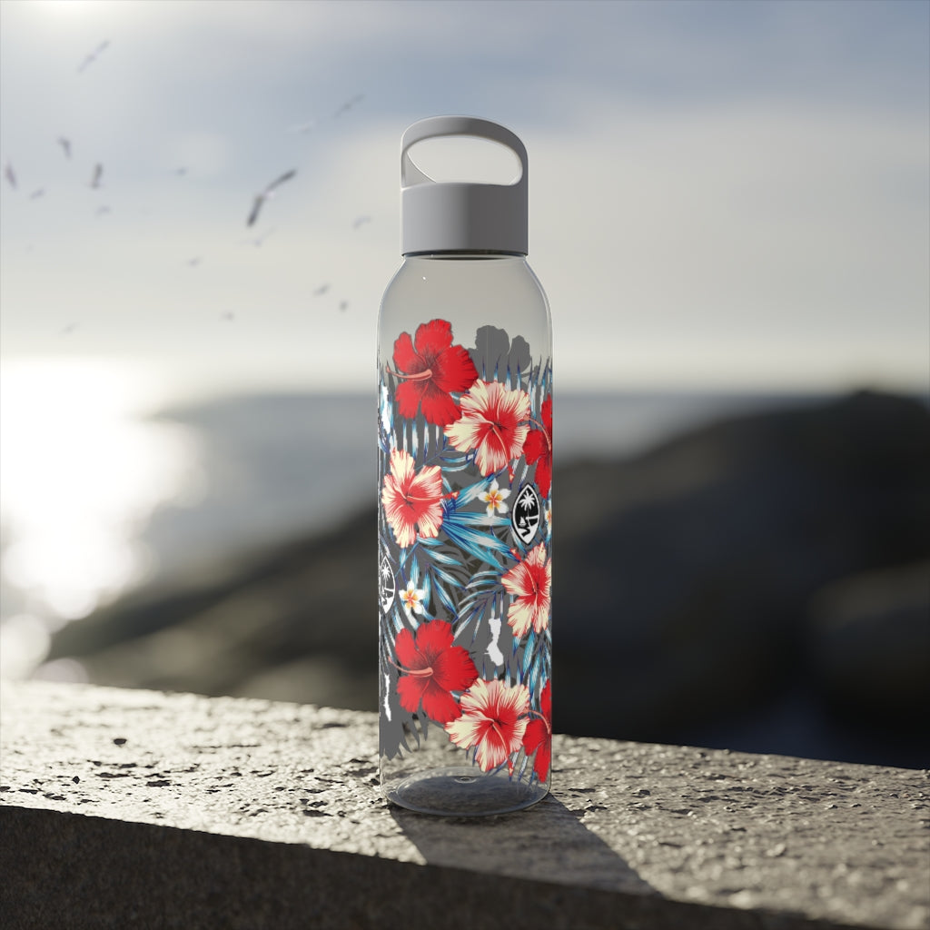 Guam Tropical Floral Sky Water Bottle