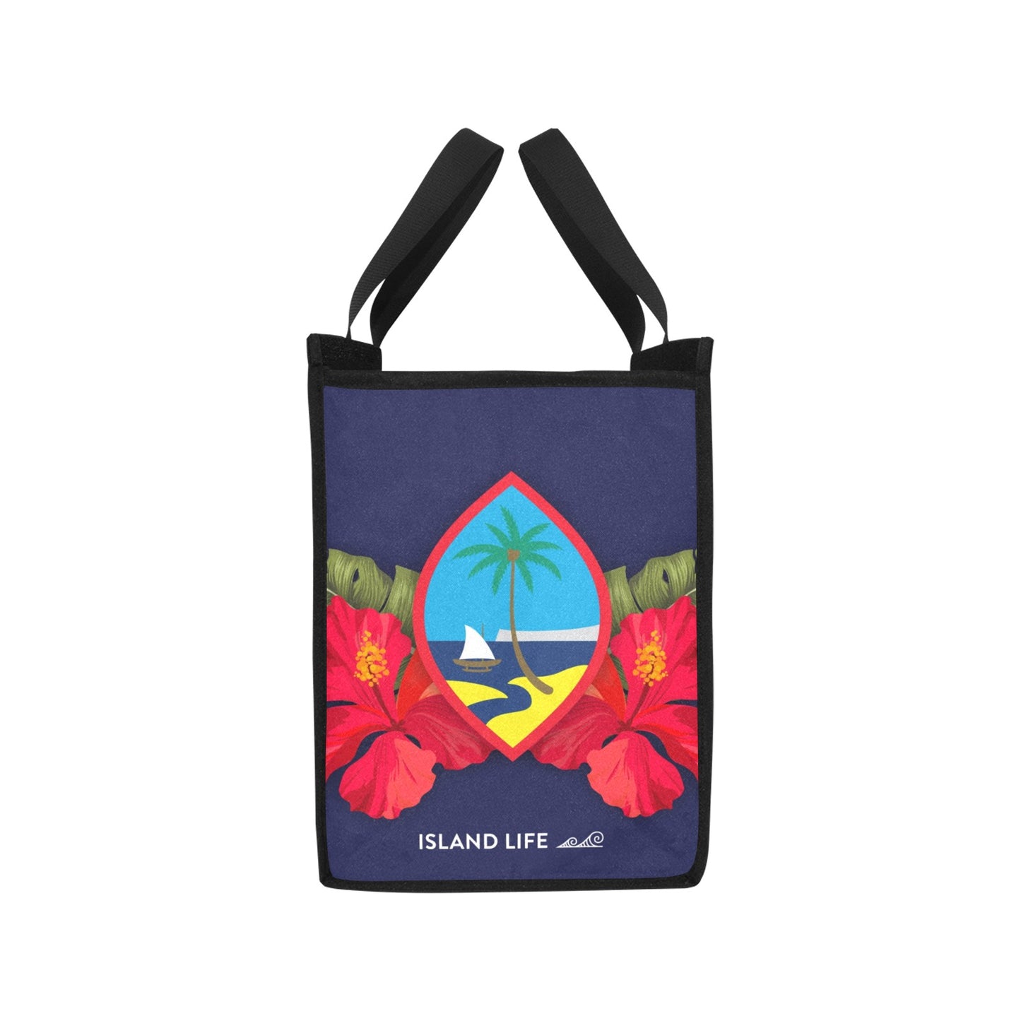 Guam Seal Hibiscus Paradise Balutan Large Picnic Tote Bag