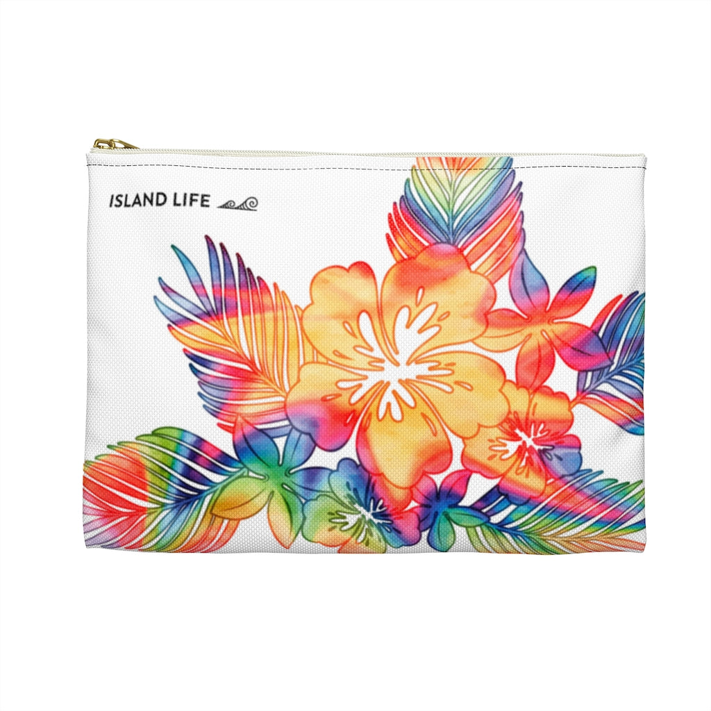 Tropical Hibiscus Tie Dye Guam CNMI Saipan Accessories Carry All Pouch