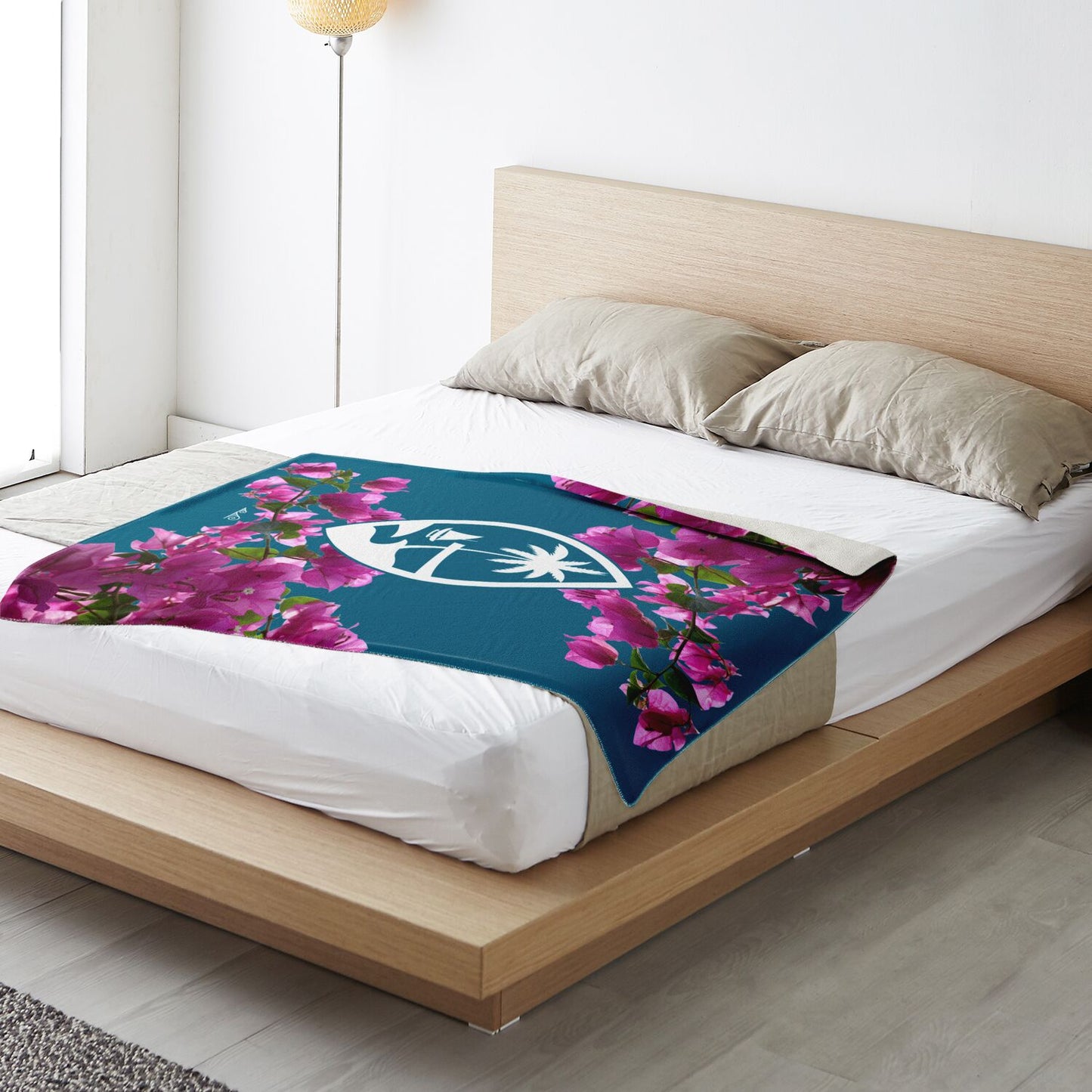 Guam Puti Tai Nobio Bougainvillea Microfleece Blanket