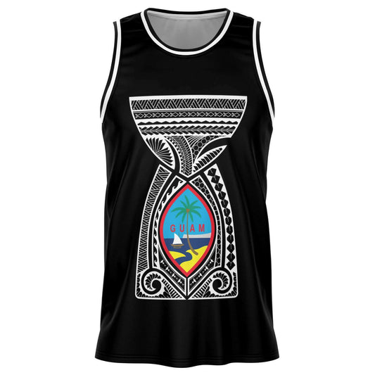 Guam Seal Latte Stone Tribal Basketball Jersey
