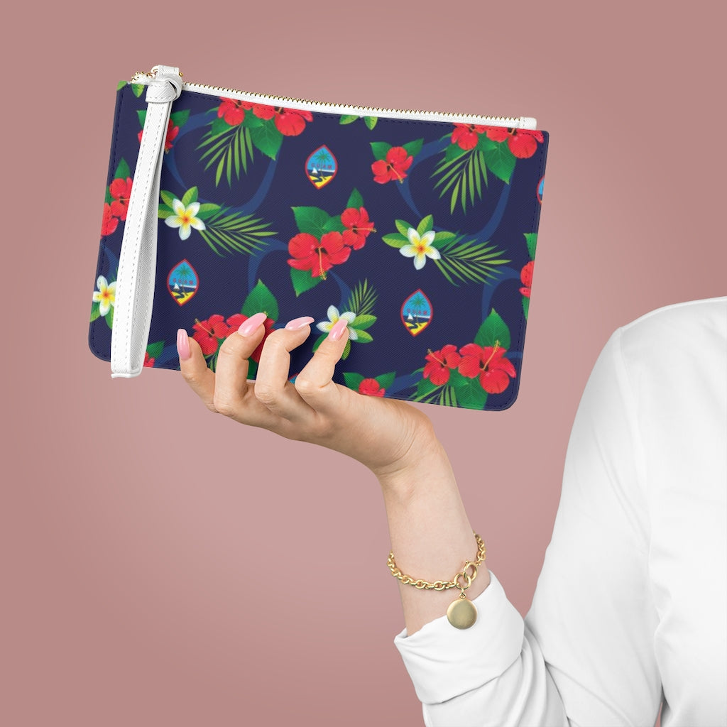 Guam Flag Flowers Clutch Bag
