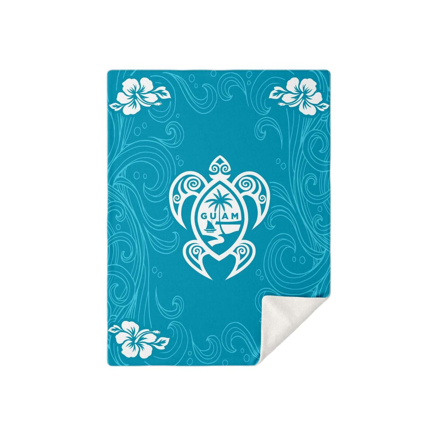 Guam Tribal Turtle Hibiscus Microfleece Blanket