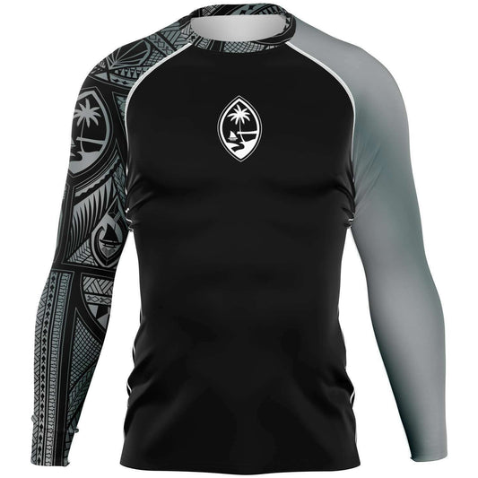 Guahan Tribal Men's Gray Rashguard