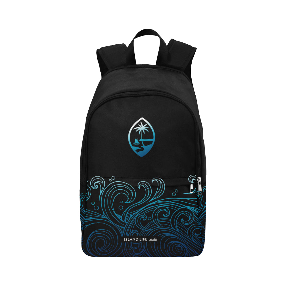 Guam Black Ombre Waves Laptop Backpack