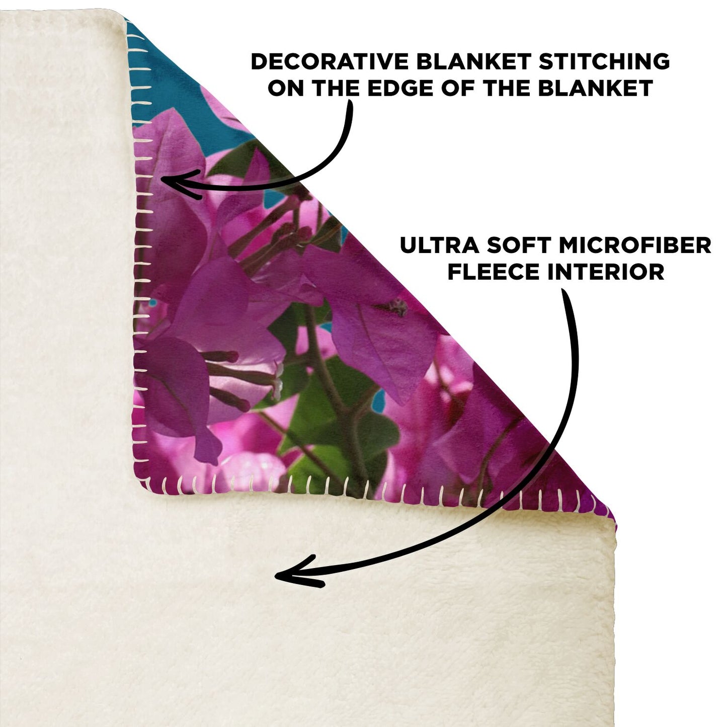 Guam Puti Tai Nobio Bougainvillea Microfleece Blanket