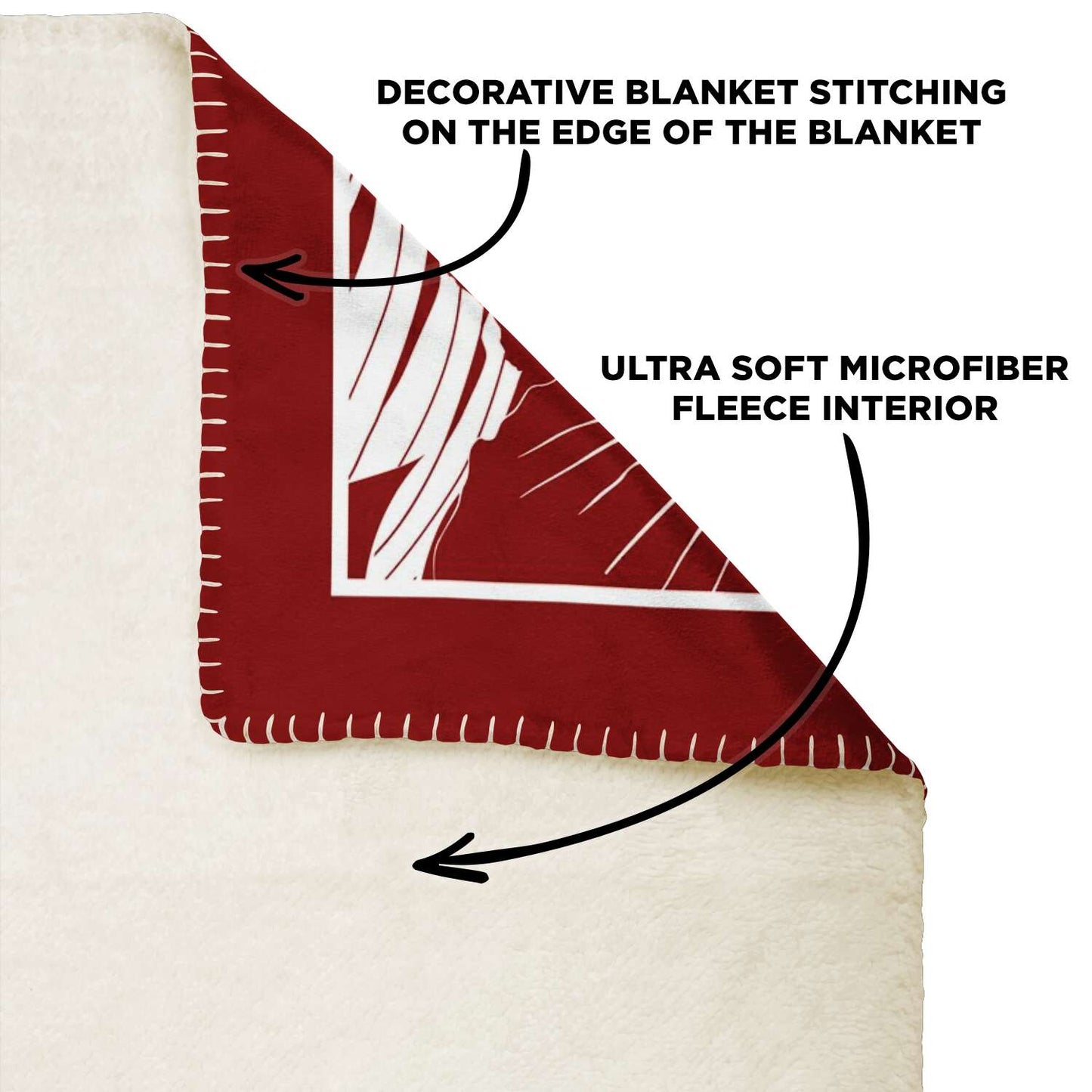 Guam Hibiscus Red Microfleece Blanket