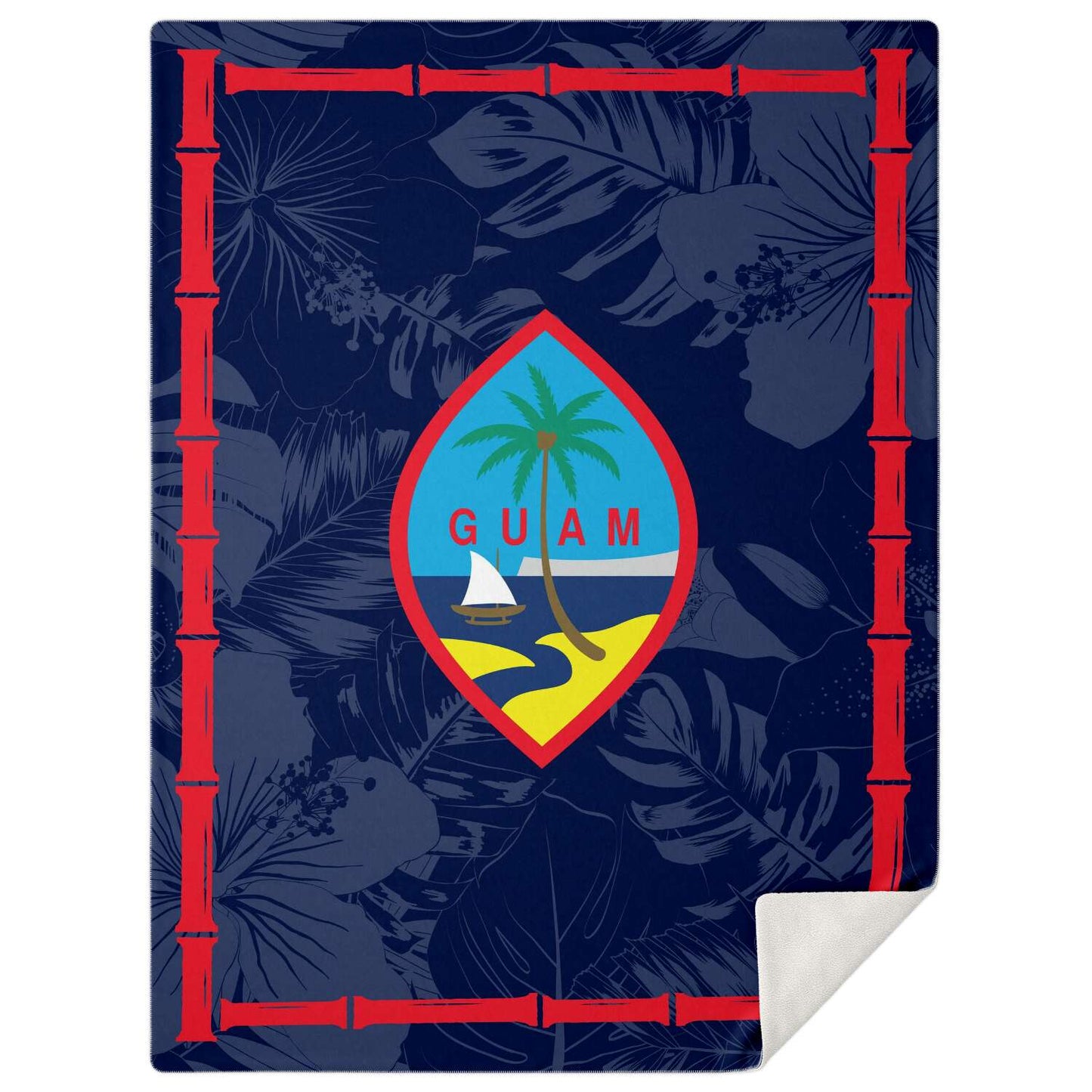 Guam Flag Bamboo Microfleece Blanket