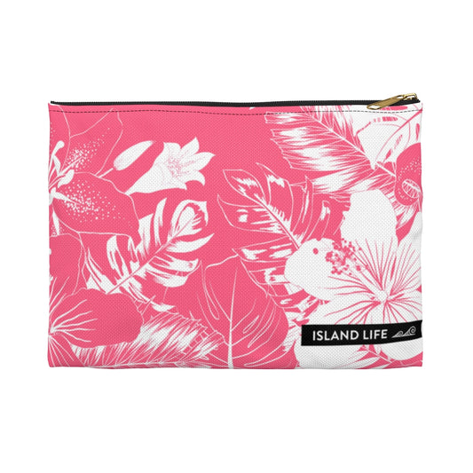 Guam CNMI Pink Floral Accessories Carry All Pouch