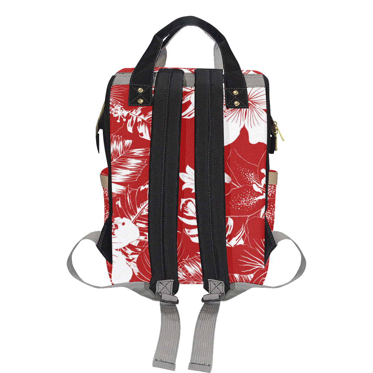 Guam Red Floral Baby Diaper Backpack Bag