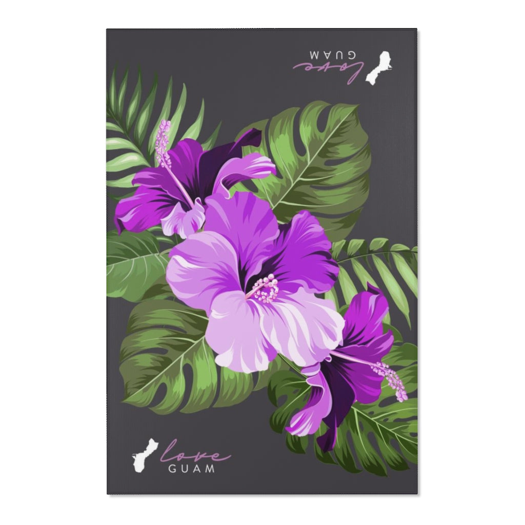 Love Guam Purple Hibiscus Area Rug