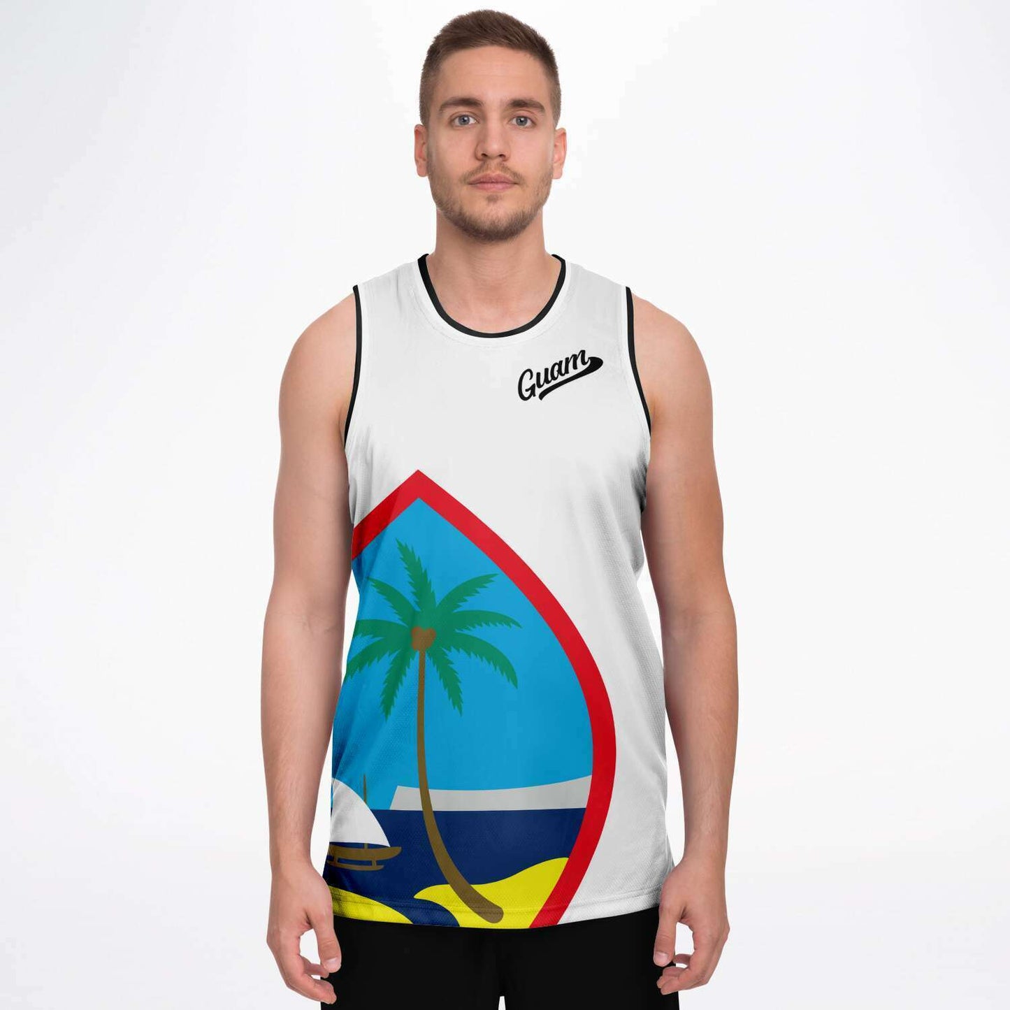 Guam Seal White Basketball Jersey