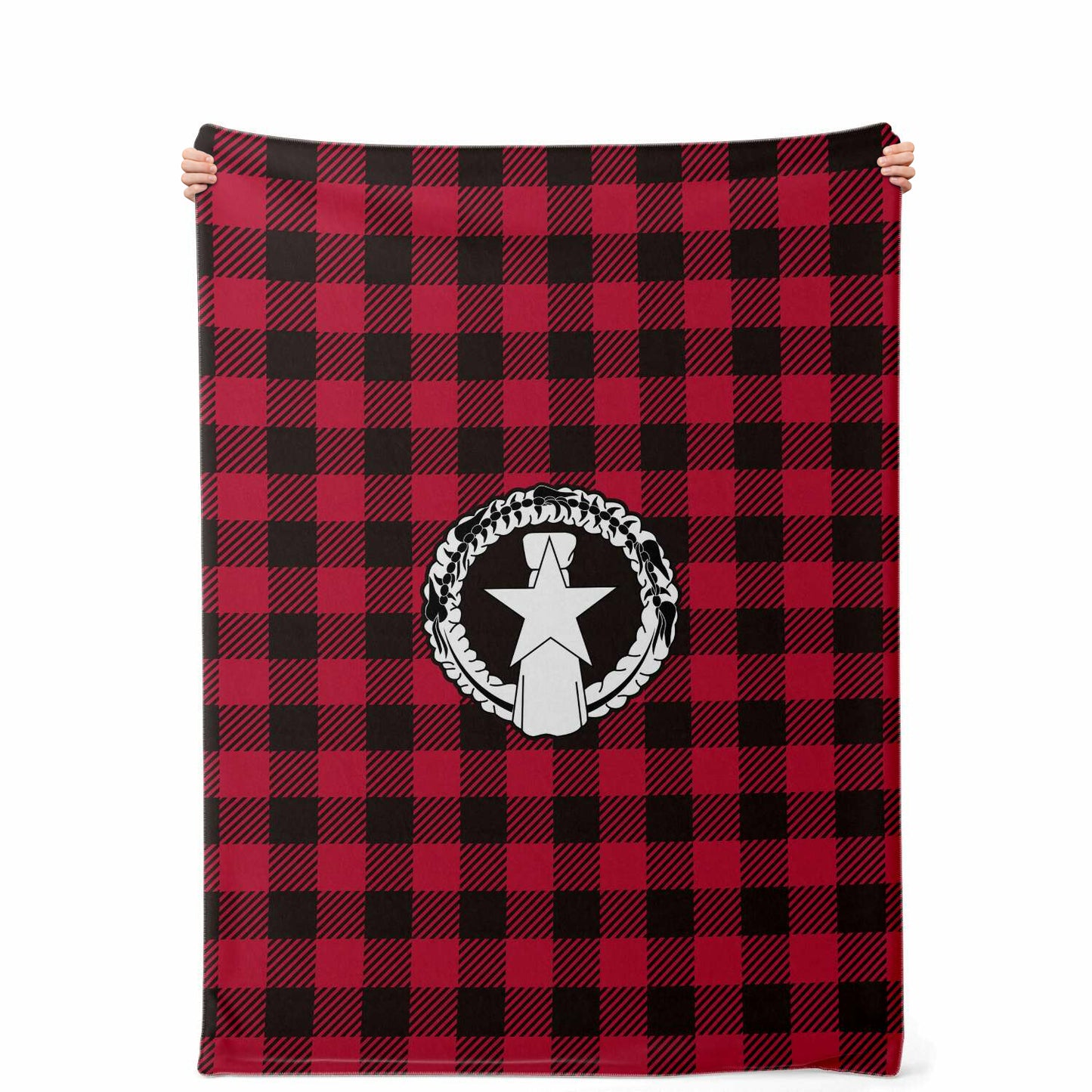 CNMI Saipan Tinian Rota Buffalo Plaid Christmas Microfleece Blanket