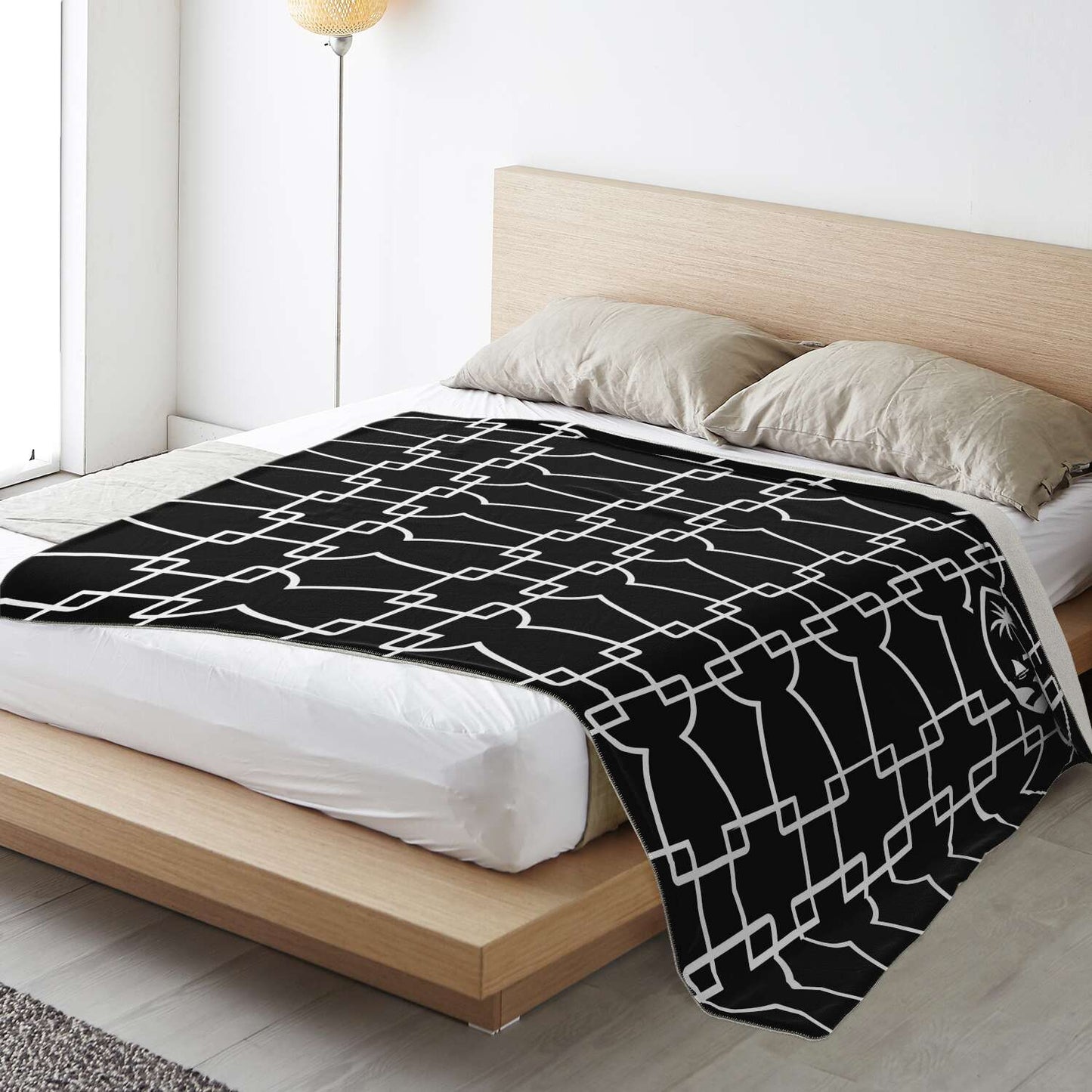 Geometric Latte Stone Guam Microfleece Blanket