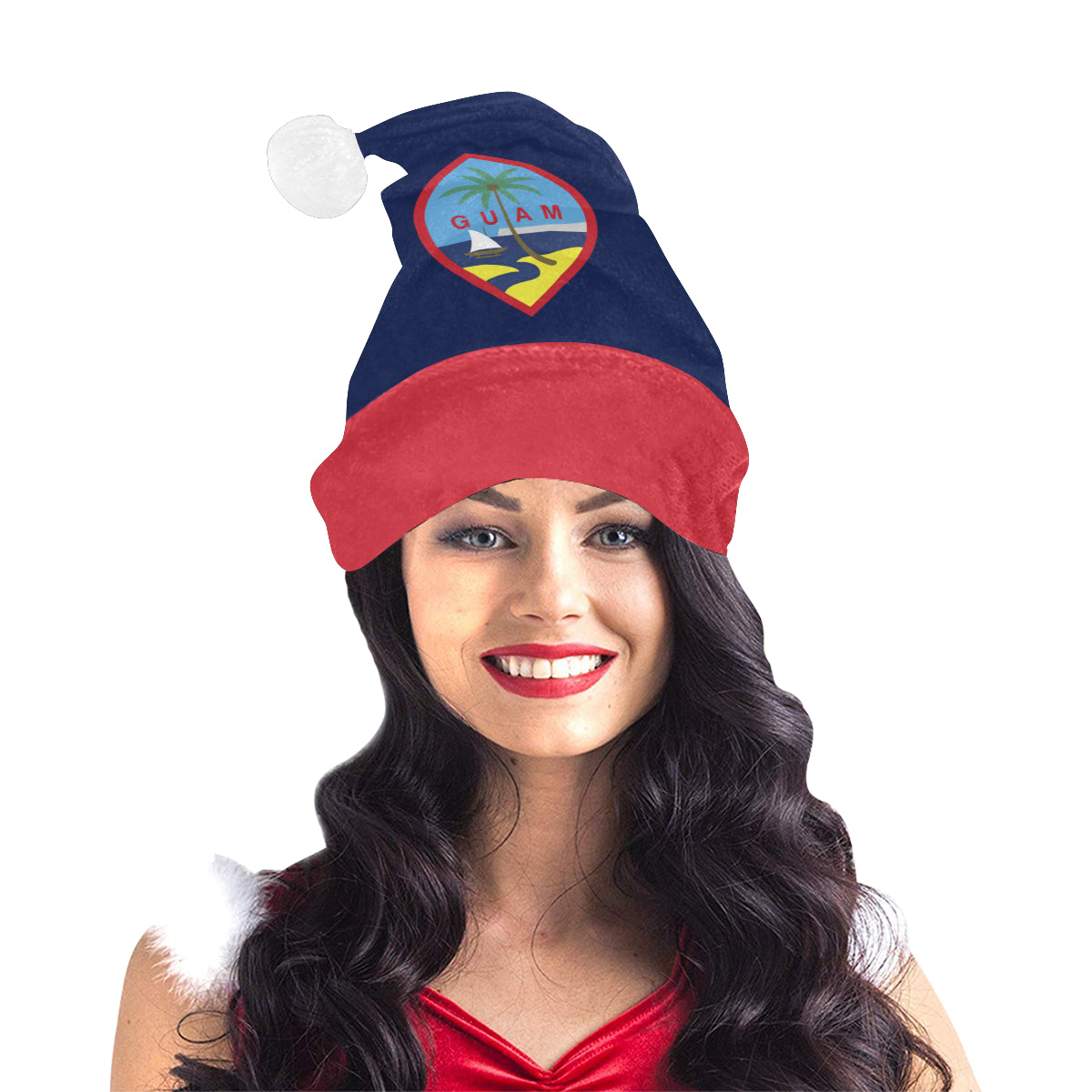 Guam Flag Christmas Santa Hat