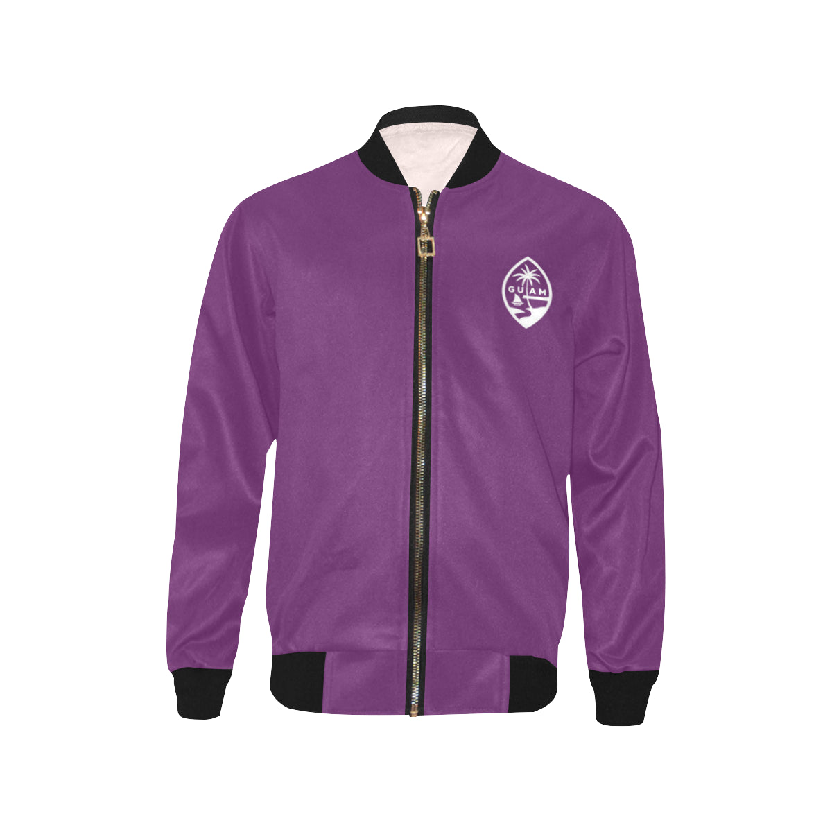 Kids Guam Map Purple Bomber Jacket