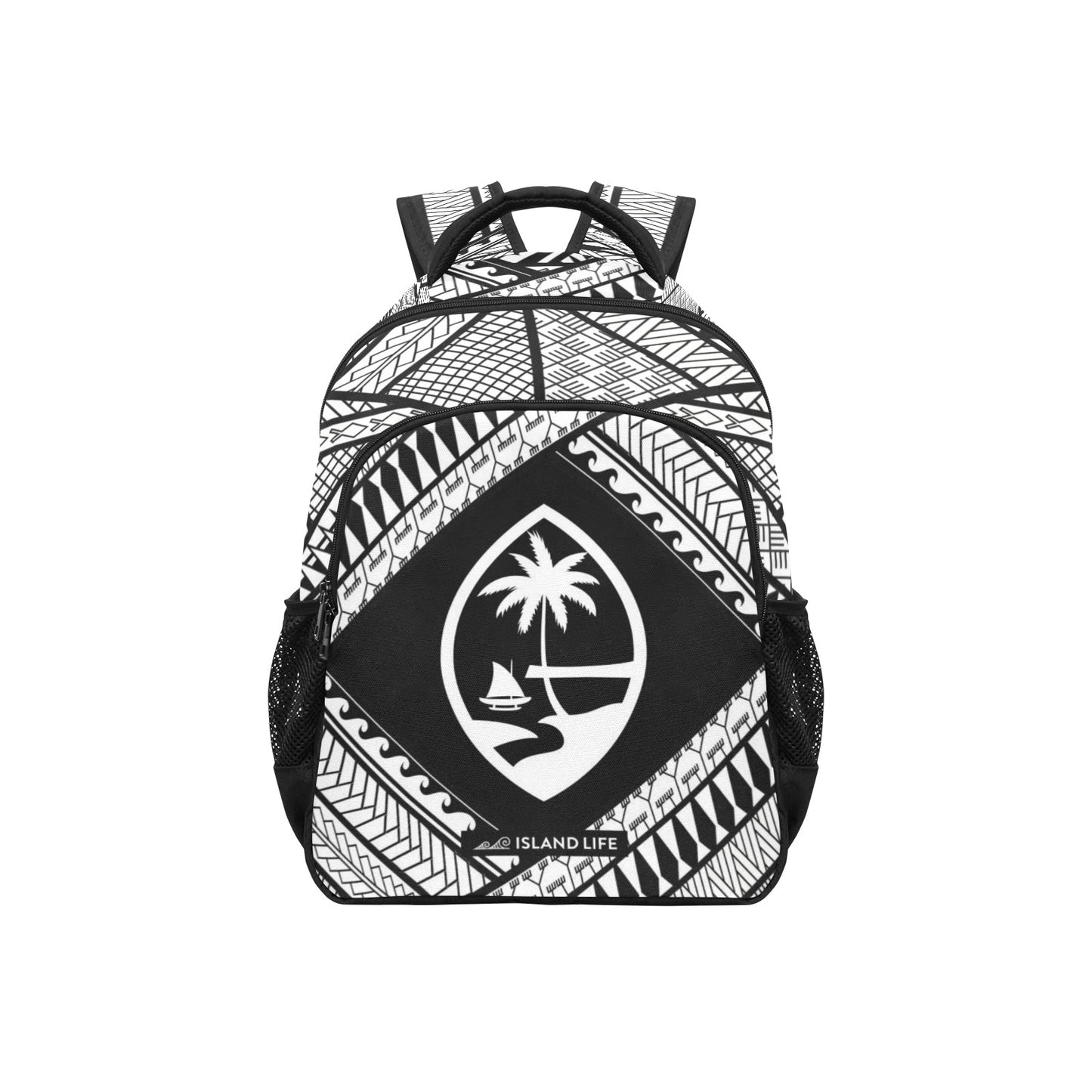 Guahan Tribal Black and White Multifunctional Backpack