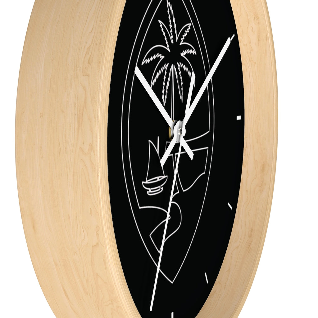 Guam Seal Minimalist Wood Wall Clock