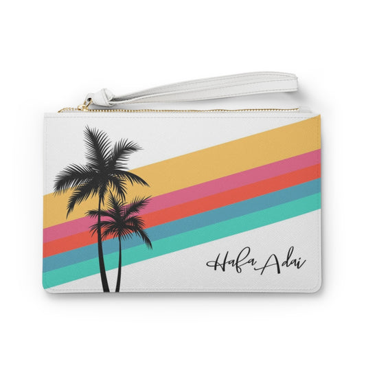 Retro Rainbow Hafa Adai Guam CNMI Clutch Bag