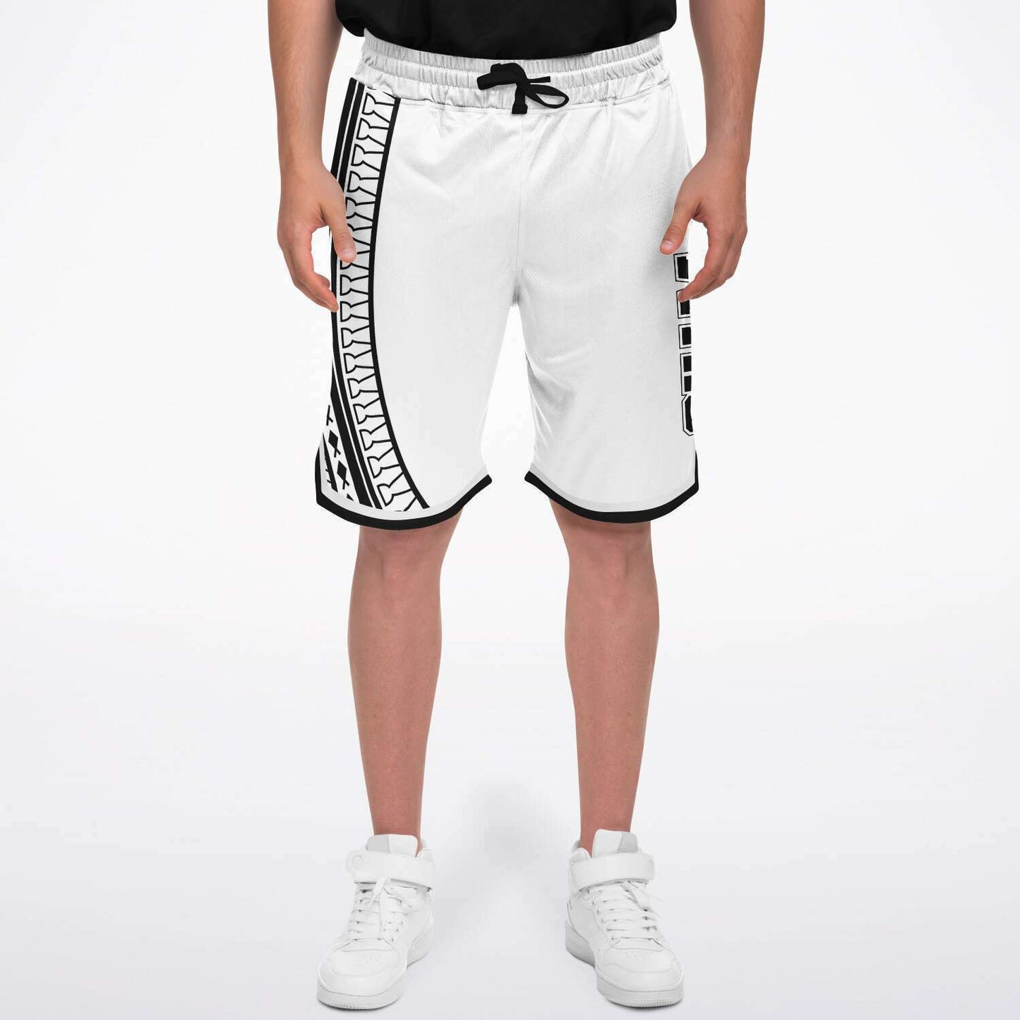 Guam Tribal White Basketball Shorts