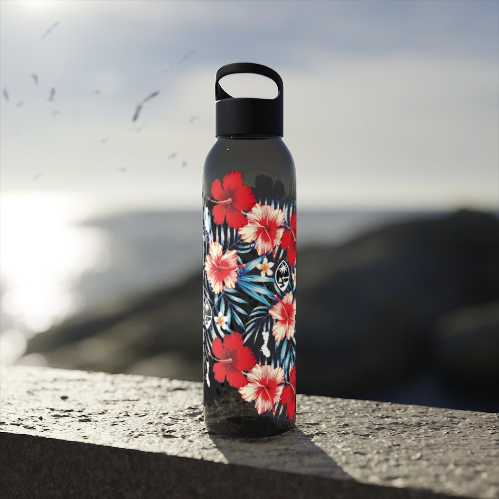 Guam Tropical Floral Sky Water Bottle