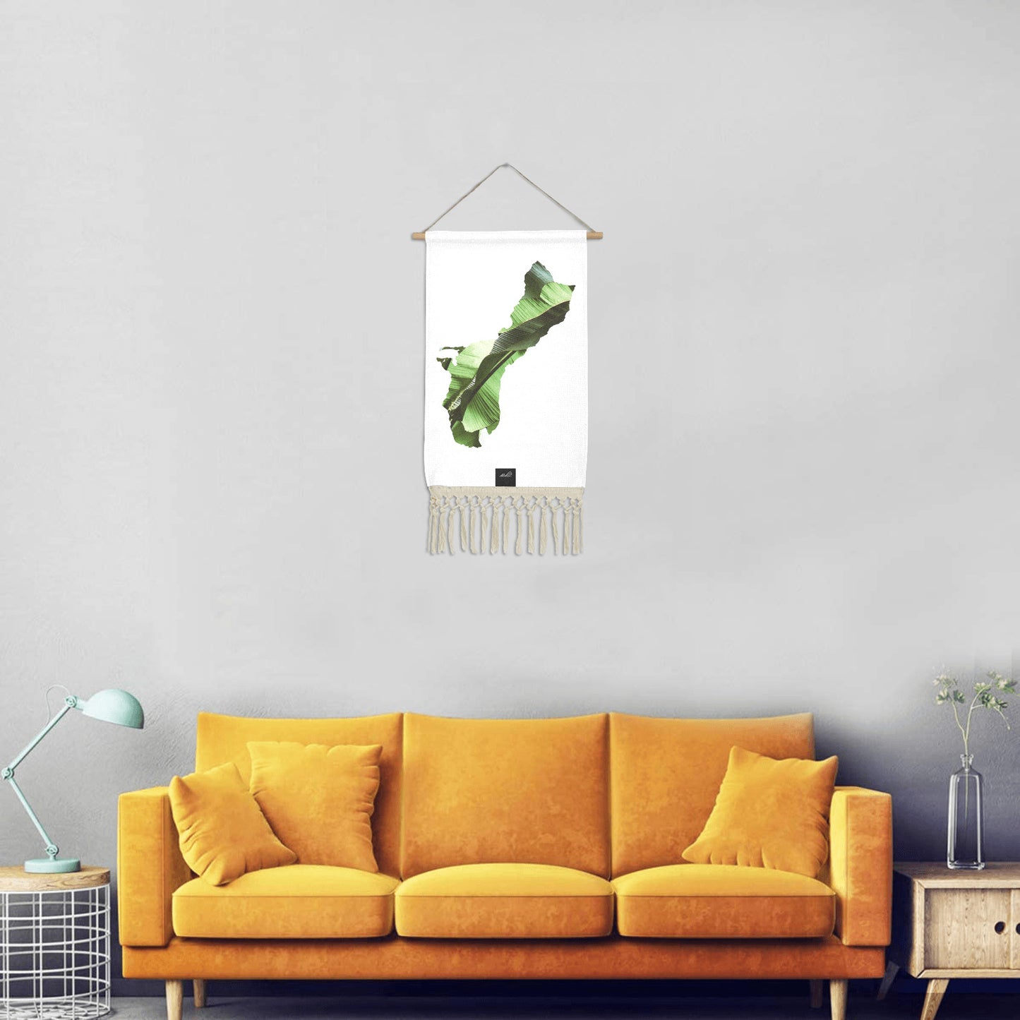 Guam Island Banana Leaves Linen Hanging Poster