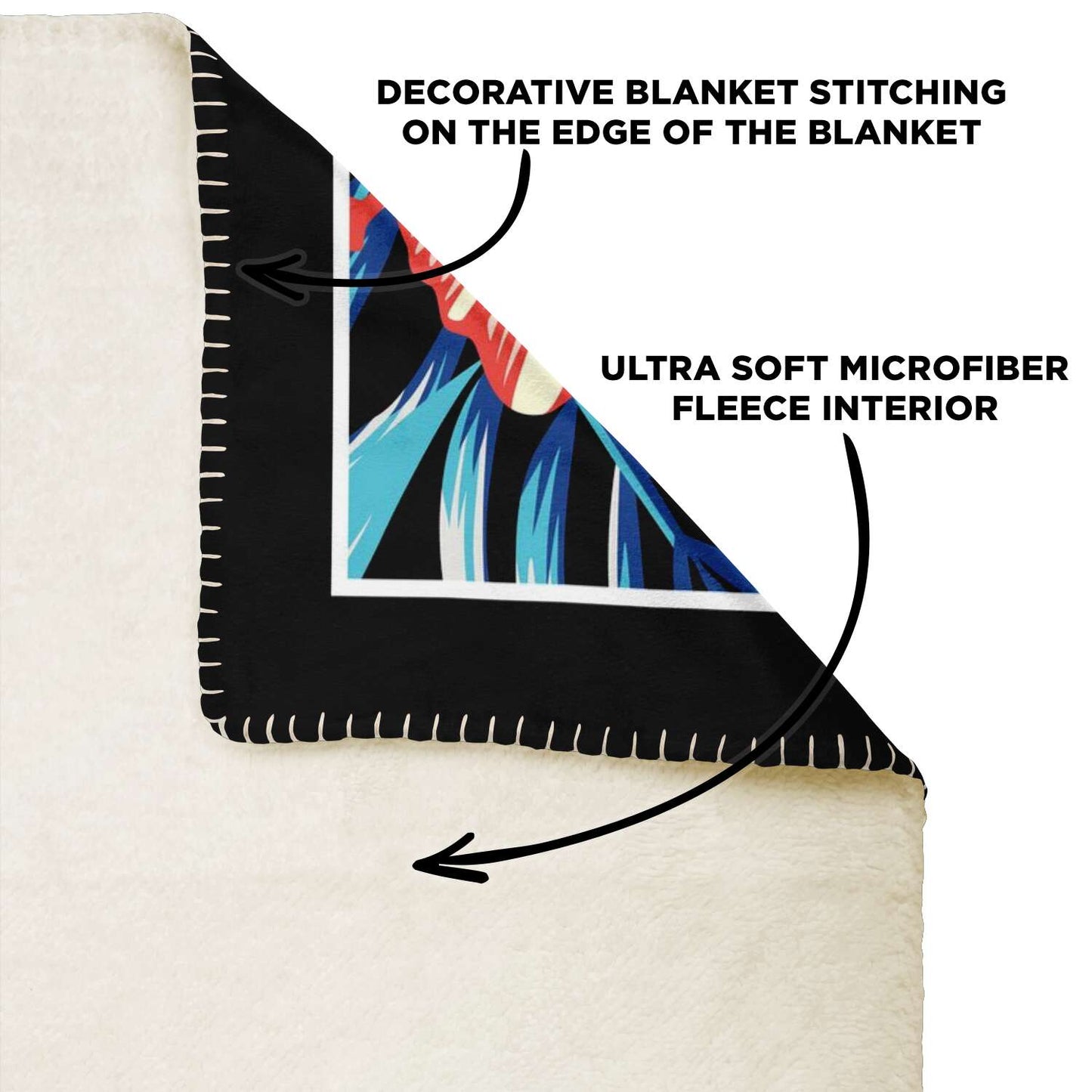 Guam Tropical Floral Microfleece Blanket