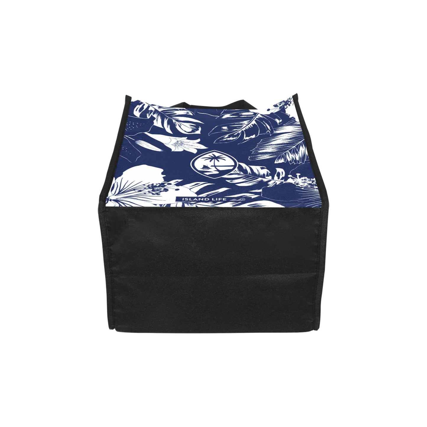 Guam Blue Floral Balutan Large Picnic Tote Bag