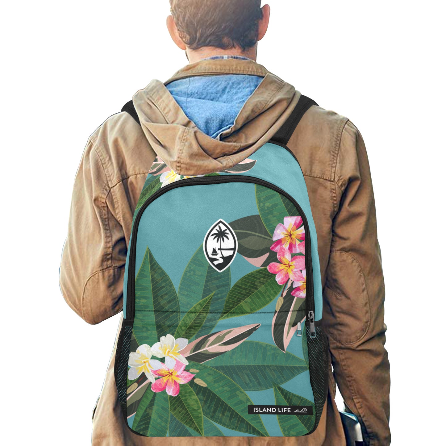 Guam Plumeria Laptop Side Pockets Backpack
