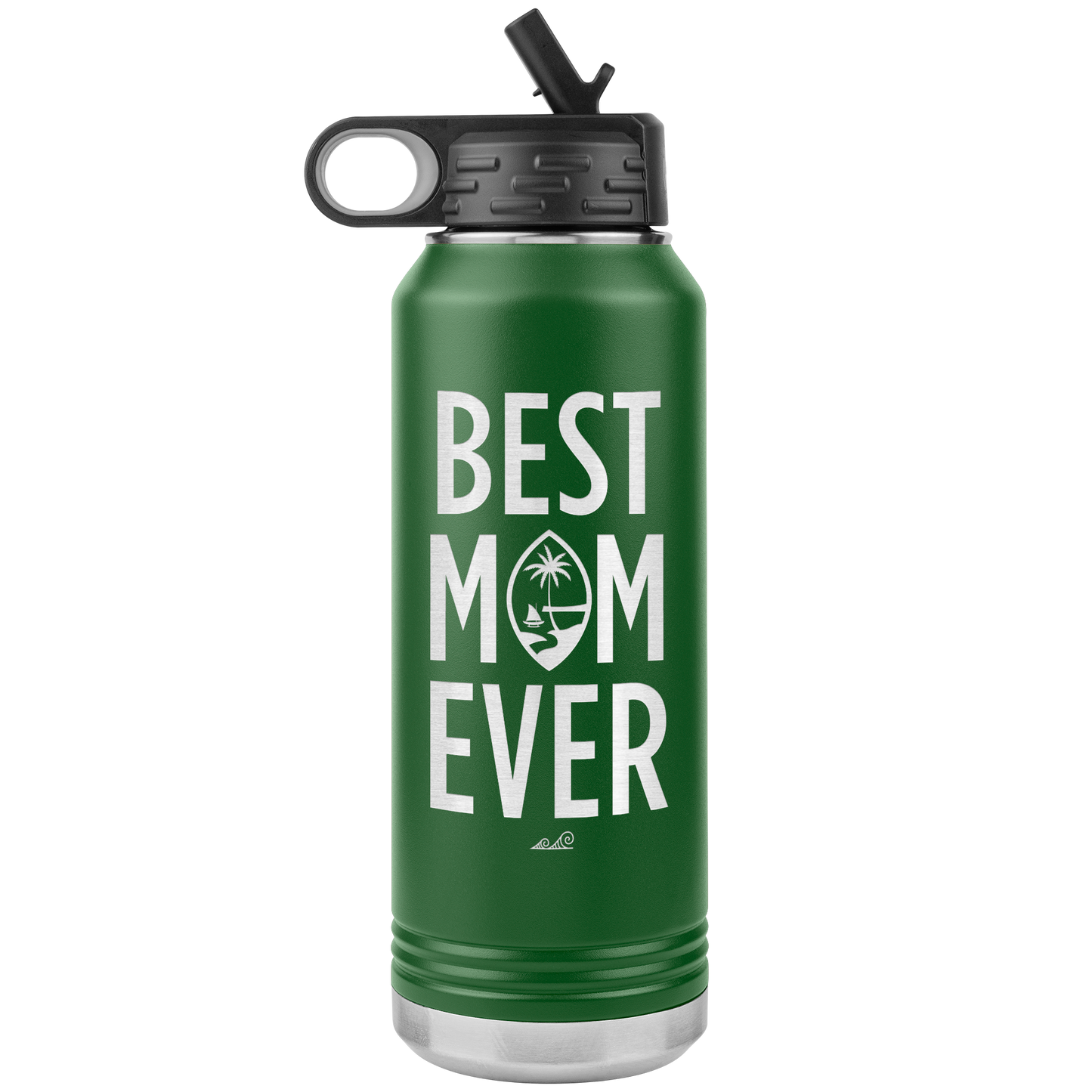 Best Mom Ever Guam Seal 32oz Water Bottle Tumbler
