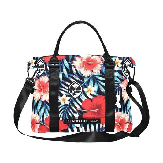 Guam Tropical Floral Large Travel Duffel Bag