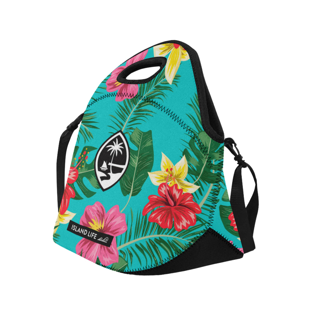 Floral Guam Neoprene Lunch Bag Large