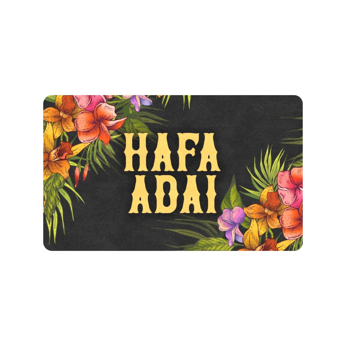 Hafa Adai Vintage Floral Chamorro Guam CNMI Doormat 30"x18"